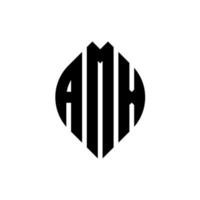 diseño de logotipo de letra de círculo amx con forma de círculo y elipse. amx letras elipses con estilo tipográfico. las tres iniciales forman un logo circular. vector de marca de letra de monograma abstracto del emblema del círculo amx.