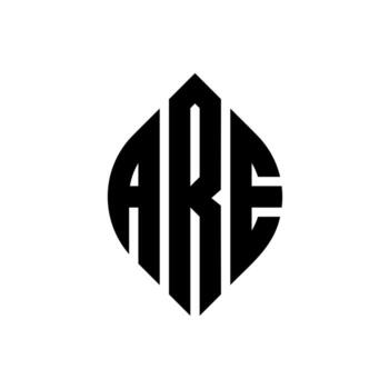 ARE circle letter logo design with circle and ellipse shape. ARE ellipse letters with typographic style. The three initials form a circle logo. ARE Circle Emblem Abstract Monogram Letter Mark Vector. vector