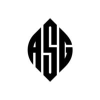 ASG circle letter logo design with circle and ellipse shape. ASG ellipse letters with typographic style. The three initials form a circle logo. ASG Circle Emblem Abstract Monogram Letter Mark Vector. vector