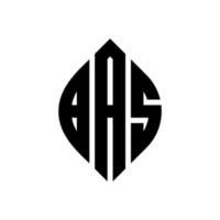 BAS circle letter logo design with circle and ellipse shape. BAS ellipse letters with typographic style. The three initials form a circle logo. BAS Circle Emblem Abstract Monogram Letter Mark Vector. vector