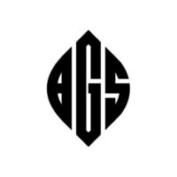BGS circle letter logo design with circle and ellipse shape. BGS ellipse letters with typographic style. The three initials form a circle logo. BGS Circle Emblem Abstract Monogram Letter Mark Vector. vector