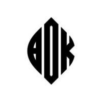 diseño de logotipo de letra de círculo bdk con forma de círculo y elipse. letras de elipse bdk con estilo tipográfico. las tres iniciales forman un logo circular. vector de marca de letra de monograma abstracto del emblema del círculo bdk.