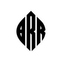 BRR circle letter logo design with circle and ellipse shape. BRR ellipse letters with typographic style. The three initials form a circle logo. BRR Circle Emblem Abstract Monogram Letter Mark Vector. vector