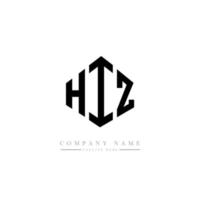 HIZ letter logo design with polygon shape. HIZ polygon and cube shape logo design. HIZ hexagon vector logo template white and black colors. HIZ monogram, business and real estate logo.