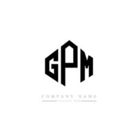 diseño de logotipo de letra gpm con forma de polígono. diseño de logotipo de forma de cubo y polígono gpm. gpm hexágono vector logo plantilla colores blanco y negro. monograma gpm, logotipo comercial y inmobiliario.