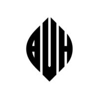 diseño de logotipo de letra de círculo bvh con forma de círculo y elipse. bvh letras elipses con estilo tipográfico. las tres iniciales forman un logo circular. vector de marca de letra de monograma abstracto del emblema del círculo bvh.