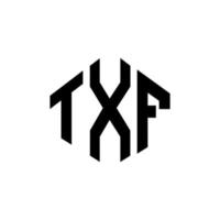 diseño de logotipo de letra txf con forma de polígono. diseño de logotipo en forma de cubo y polígono txf. txf hexágono vector logo plantilla colores blanco y negro. monograma txf, logotipo empresarial y inmobiliario.