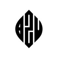Diseño de logotipo de letra de círculo bzv con forma de círculo y elipse. letras elipses bzv con estilo tipográfico. las tres iniciales forman un logo circular. vector de marca de letra de monograma abstracto del emblema del círculo bzv.