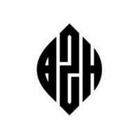 diseño de logotipo de letra de círculo bzh con forma de círculo y elipse. letras elípticas bzh con estilo tipográfico. las tres iniciales forman un logo circular. vector de marca de letra de monograma abstracto del emblema del círculo bzh.