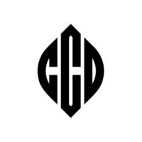 CCO circle letter logo design with circle and ellipse shape. CCO ellipse letters with typographic style. The three initials form a circle logo. CCO Circle Emblem Abstract Monogram Letter Mark Vector. vector