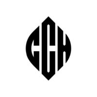 CCX circle letter logo design with circle and ellipse shape. CCX ellipse letters with typographic style. The three initials form a circle logo. CCX Circle Emblem Abstract Monogram Letter Mark Vector. vector