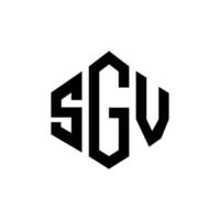 diseño de logotipo de letra sgv con forma de polígono. diseño de logotipo en forma de cubo y polígono sgv. plantilla de logotipo vectorial hexagonal sgv colores blanco y negro. monograma sgv, logotipo empresarial y inmobiliario. vector