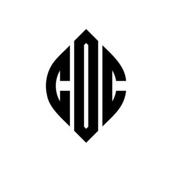 CDC circle letter logo design with circle and ellipse shape. CDC ellipse letters with typographic style. The three initials form a circle logo. CDC Circle Emblem Abstract Monogram Letter Mark Vector. vector