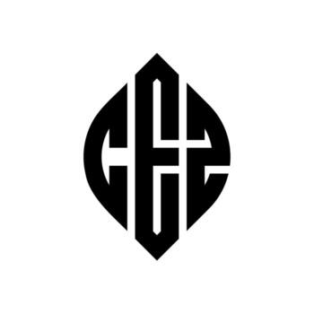 CEZ circle letter logo design with circle and ellipse shape. CEZ ellipse letters with typographic style. The three initials form a circle logo. CEZ Circle Emblem Abstract Monogram Letter Mark Vector. vector