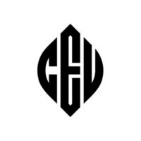 CEU circle letter logo design with circle and ellipse shape. CEU ellipse letters with typographic style. The three initials form a circle logo. CEU Circle Emblem Abstract Monogram Letter Mark Vector. vector