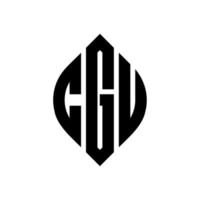 CGU circle letter logo design with circle and ellipse shape. CGU ellipse letters with typographic style. The three initials form a circle logo. CGU Circle Emblem Abstract Monogram Letter Mark Vector. vector
