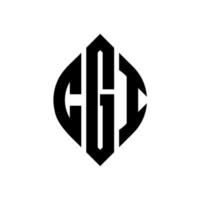 CGI circle letter logo design with circle and ellipse shape. CGI ellipse letters with typographic style. The three initials form a circle logo. CGI Circle Emblem Abstract Monogram Letter Mark Vector. vector