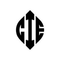 diseño de logotipo de letra de círculo cie con forma de círculo y elipse. cie letras elipses con estilo tipográfico. las tres iniciales forman un logo circular. vector de marca de letra de monograma abstracto del emblema del círculo cie.