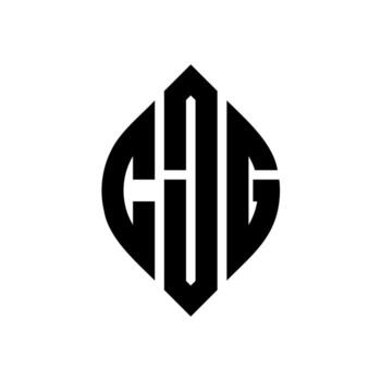 CJG circle letter logo design with circle and ellipse shape. CJG ellipse letters with typographic style. The three initials form a circle logo. CJG Circle Emblem Abstract Monogram Letter Mark Vector. vector