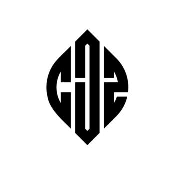 CJZ circle letter logo design with circle and ellipse shape. CJZ ellipse letters with typographic style. The three initials form a circle logo. CJZ Circle Emblem Abstract Monogram Letter Mark Vector. vector
