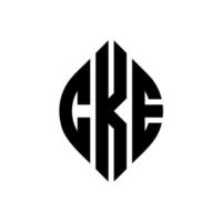 CKE circle letter logo design with circle and ellipse shape. CKE ellipse letters with typographic style. The three initials form a circle logo. CKE Circle Emblem Abstract Monogram Letter Mark Vector. vector