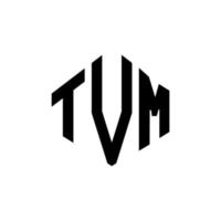 TVM letter logo design with polygon shape. TVM polygon and cube shape logo design. TVM hexagon vector logo template white and black colors. TVM monogram, business and real estate logo.