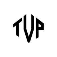 diseño de logotipo de letra tvp con forma de polígono. tvp polígono y diseño de logotipo en forma de cubo. tvp hexágono vector logo plantilla colores blanco y negro. Monograma tvp, logotipo comercial y inmobiliario.