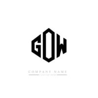 GOW letter logo design with polygon shape. GOW polygon and cube shape logo design. GOW hexagon vector logo template white and black colors. GOW monogram, business and real estate logo.