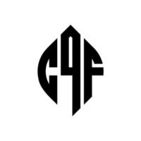 cqf diseño de logotipo de letra circular con forma de círculo y elipse. cqf letras elipses con estilo tipográfico. las tres iniciales forman un logo circular. vector de marca de letra de monograma abstracto del emblema del círculo cqf.