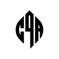 diseño de logotipo de letra circular cqa con forma de círculo y elipse. letras de elipse cqa con estilo tipográfico. las tres iniciales forman un logo circular. vector de marca de letra de monograma abstracto del emblema del círculo cqa.