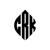 diseño de logotipo de letra de círculo crk con forma de círculo y elipse. crk letras elipses con estilo tipográfico. las tres iniciales forman un logo circular. vector de marca de letra de monograma abstracto del emblema del círculo crk.