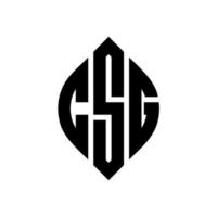CSG circle letter logo design with circle and ellipse shape. CSG ellipse letters with typographic style. The three initials form a circle logo. CSG Circle Emblem Abstract Monogram Letter Mark Vector. vector
