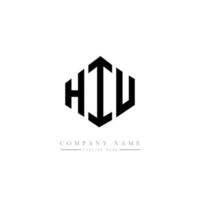 HIU letter logo design with polygon shape. HIU polygon and cube shape logo design. HIU hexagon vector logo template white and black colors. HIU monogram, business and real estate logo.