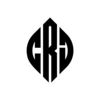 CRJ circle letter logo design with circle and ellipse shape. CRJ ellipse letters with typographic style. The three initials form a circle logo. CRJ Circle Emblem Abstract Monogram Letter Mark Vector. vector