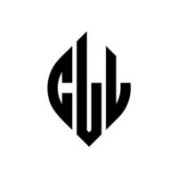 CLL circle letter logo design with circle and ellipse shape. CLL ellipse letters with typographic style. The three initials form a circle logo. CLL Circle Emblem Abstract Monogram Letter Mark Vector. vector