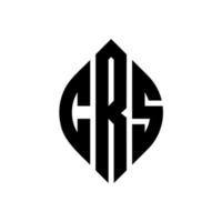 CRS circle letter logo design with circle and ellipse shape. CRS ellipse letters with typographic style. The three initials form a circle logo. CRS Circle Emblem Abstract Monogram Letter Mark Vector. vector