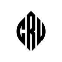 diseño de logotipo de letra de círculo crw con forma de círculo y elipse. crw letras elipses con estilo tipográfico. las tres iniciales forman un logo circular. crw círculo emblema resumen monograma letra marca vector. vector