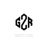 diseño de logotipo de letra gzr con forma de polígono. diseño de logotipo en forma de cubo y polígono gzr. gzr hexágono vector logo plantilla colores blanco y negro. monograma gzr, logotipo comercial e inmobiliario.