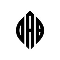 DAB circle letter logo design with circle and ellipse shape. DAB ellipse letters with typographic style. The three initials form a circle logo. DAB Circle Emblem Abstract Monogram Letter Mark Vector. vector
