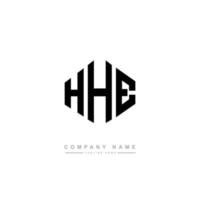 HHE letter logo design with polygon shape. HHE polygon and cube shape logo design. HHE hexagon vector logo template white and black colors. HHE monogram, business and real estate logo.