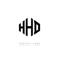 diseño de logotipo de letra hhd con forma de polígono. diseño de logotipo en forma de cubo y polígono hhd. hhd hexágono vector logo plantilla colores blanco y negro. monograma hhd, logotipo comercial e inmobiliario.