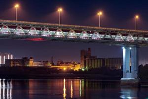 Night city bridge lighting photo