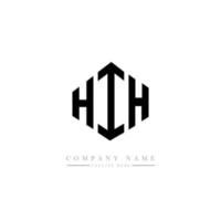 HIH letter logo design with polygon shape. HIH polygon and cube shape logo design. HIH hexagon vector logo template white and black colors. HIH monogram, business and real estate logo.