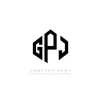 GPJ letter logo design with polygon shape. GPJ polygon and cube shape logo design. GPJ hexagon vector logo template white and black colors. GPJ monogram, business and real estate logo.