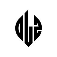 diseño de logotipo de letra de círculo dlz con forma de círculo y elipse. dlz letras elipses con estilo tipográfico. las tres iniciales forman un logo circular. vector de marca de letra de monograma abstracto del emblema del círculo dlz.