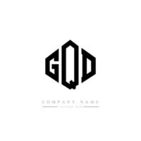 GQD letter logo design with polygon shape. GQD polygon and cube shape logo design. GQD hexagon vector logo template white and black colors. GQD monogram, business and real estate logo.