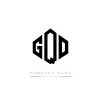 GQO letter logo design with polygon shape. GQO polygon and cube shape logo design. GQO hexagon vector logo template white and black colors. GQO monogram, business and real estate logo.