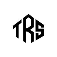 diseño de logotipo de letra trs con forma de polígono. diseño de logotipo en forma de polígono y cubo trs. trs hexágono vector logo plantilla colores blanco y negro. monograma trs, logotipo comercial e inmobiliario.