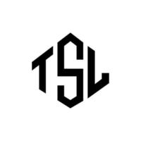 TSL letter logo design with polygon shape. TSL polygon and cube shape logo design. TSL hexagon vector logo template white and black colors. TSL monogram, business and real estate logo.