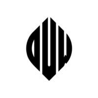diseño de logotipo de letra de círculo dvw con forma de círculo y elipse. dvw letras elipses con estilo tipográfico. las tres iniciales forman un logo circular. vector de marca de letra de monograma abstracto del emblema del círculo dvw.